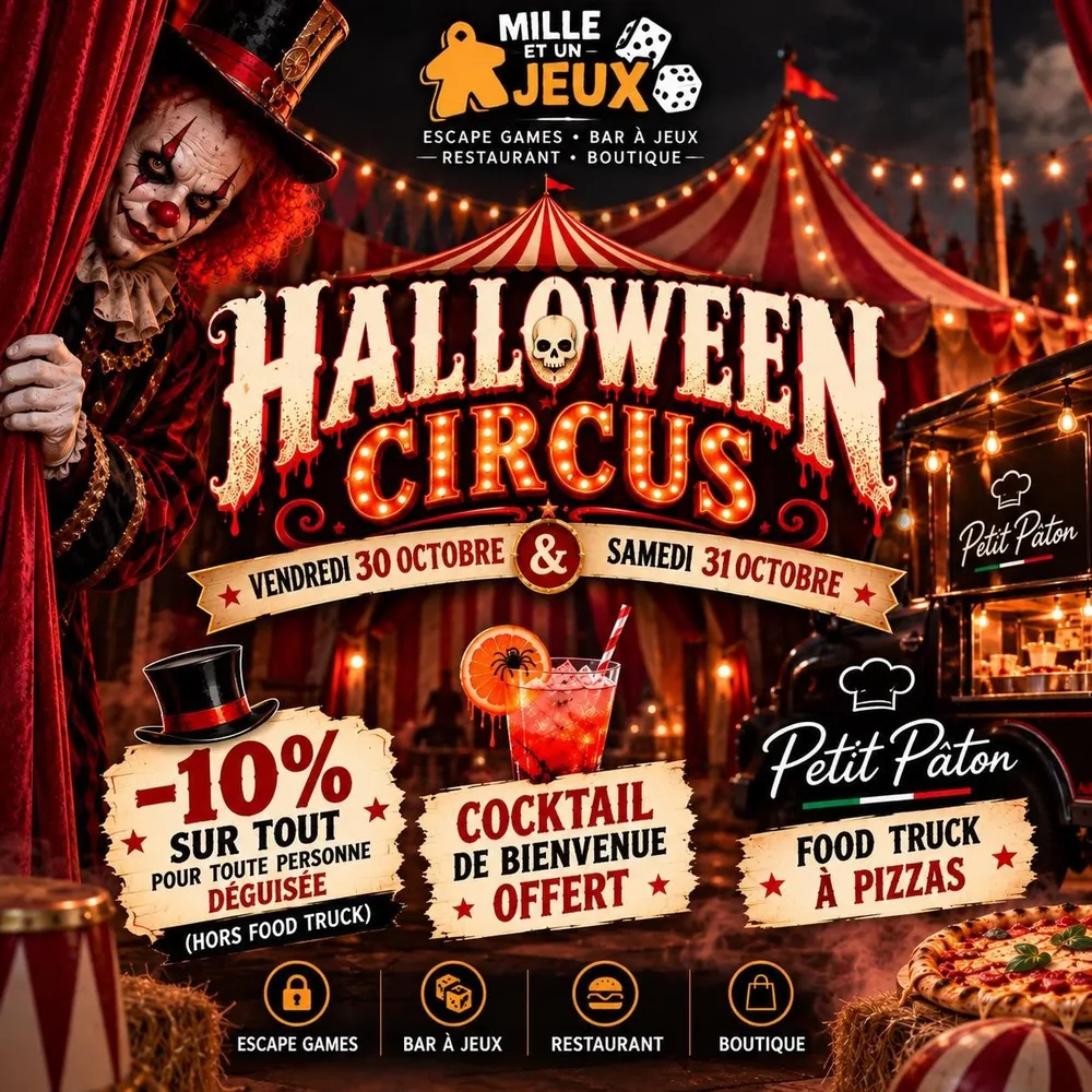 Affiche Halloween Circus chez Mille et Un Jeux